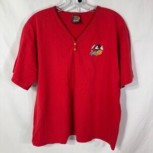 Vintage‎ Disney Mickey Unlimited Flowers Jerry Leigh Womens Small Shirt USA VTG